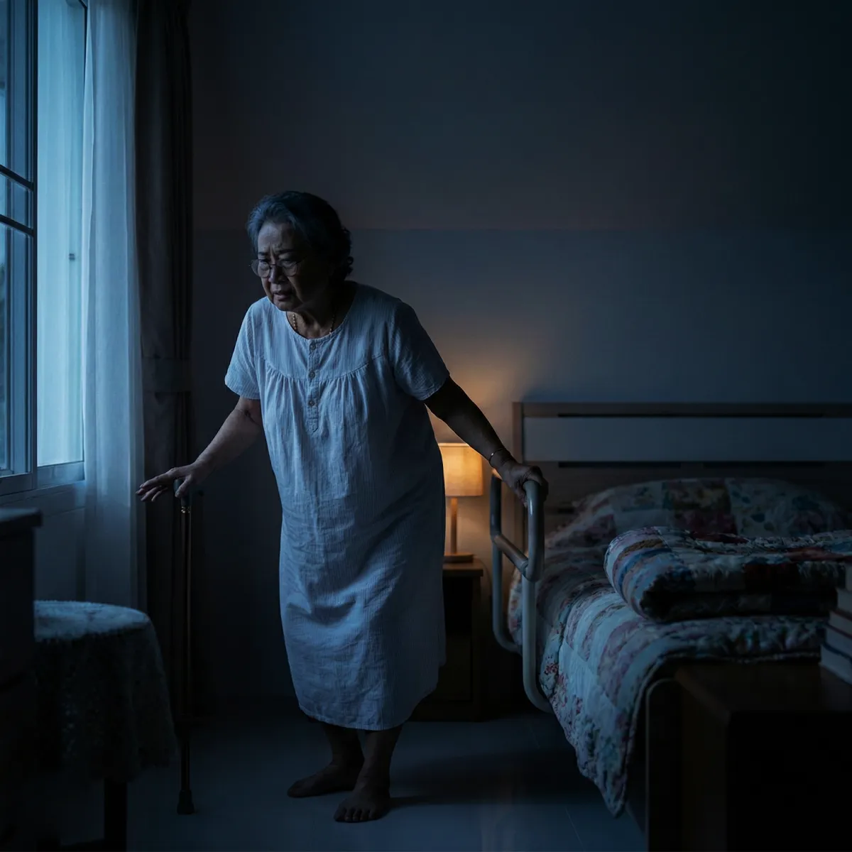 คนแก่ลุกขึ้นเดินตอนกลางคืน