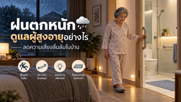 ผู้สูงอายุลื่นล้มในบ้านช่วงฝนตกหนัก